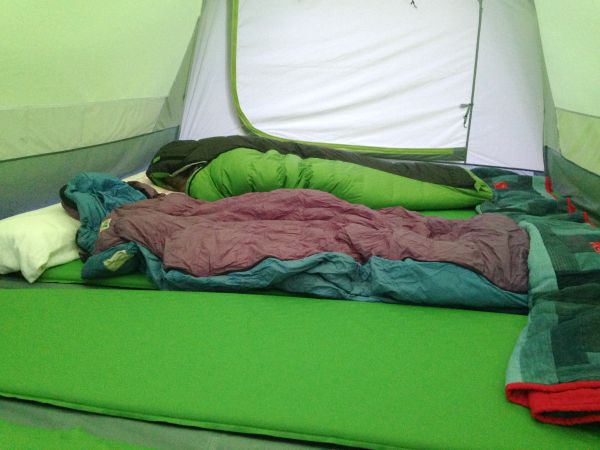 Roomy tents can fit entire families.