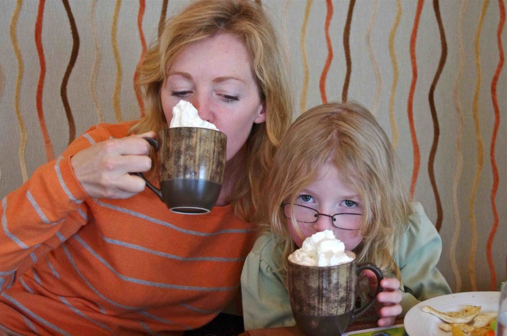 mother and daughter hot chocolate