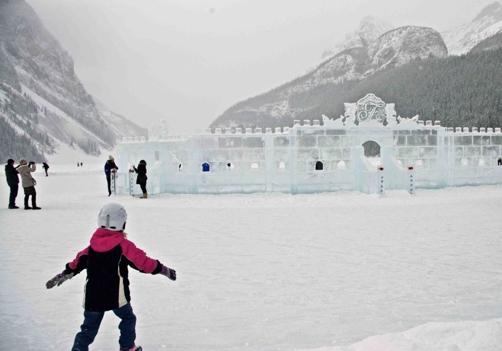 kids skating lake louise