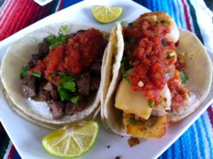 beef and shrimp tacos