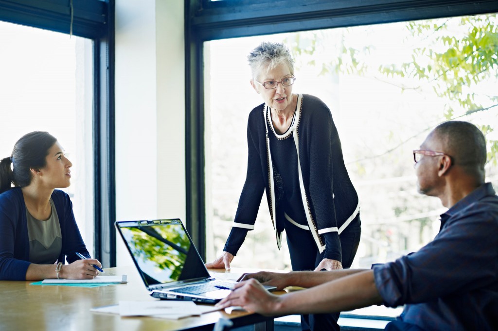 Older woman in a meeting