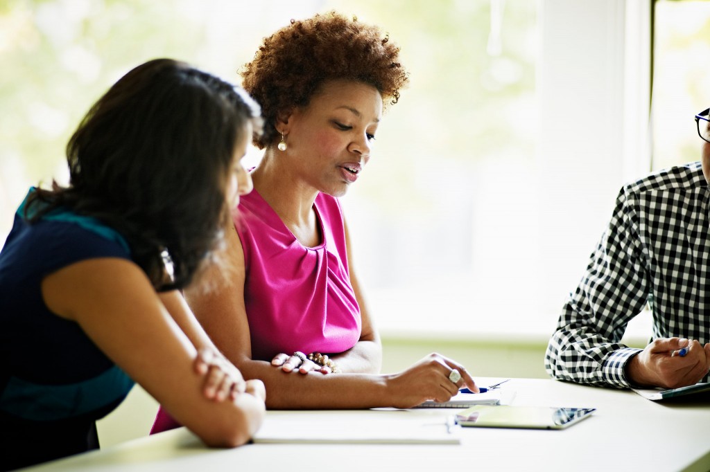 African American woman doing business