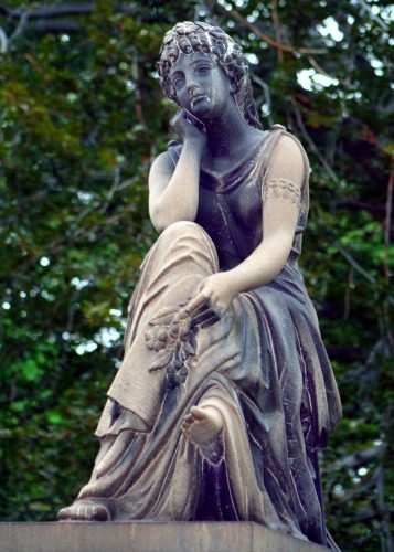 woman in thought sculpture