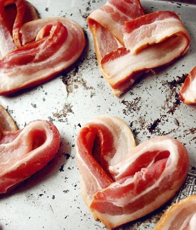 heart shaped bacon