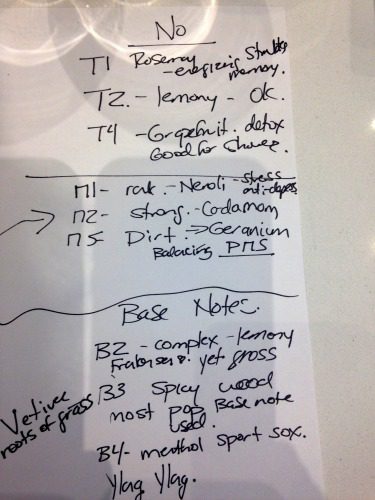 It's a good idea to take notes of your reaction to the scents.