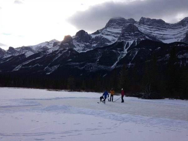 Outdoor Ice Skating at Carrot Creek in Banff National Park