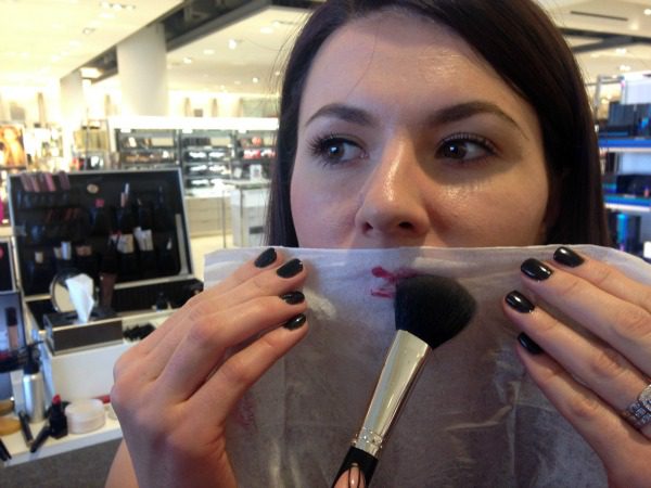 blotting lipstick
