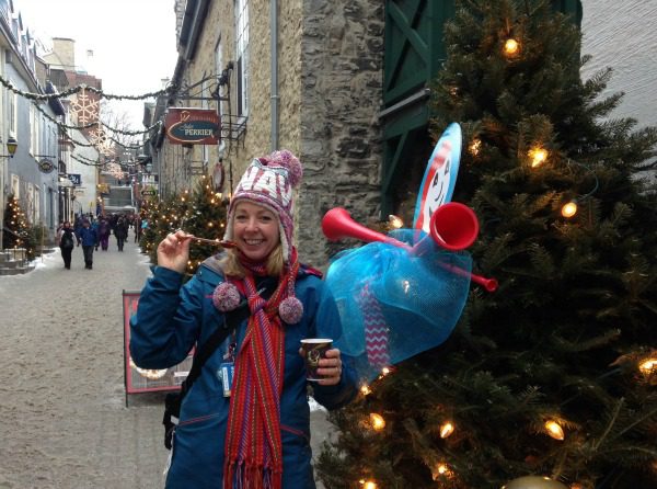 woman celebrating winter carnival