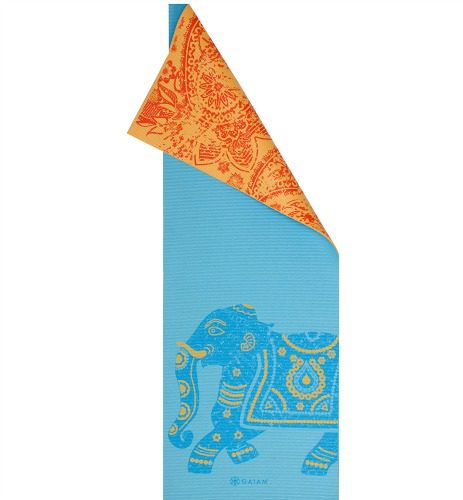 orange and blue yoga mat