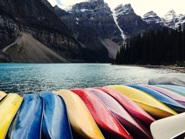 colourful canoes