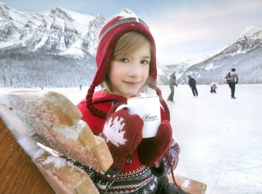 winter outdoors hot chocolate