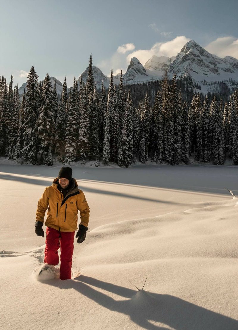 backcountry snowshoeing winter
