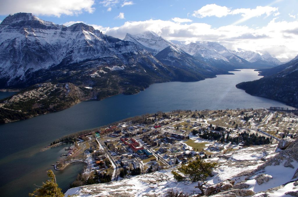 Waterton town winter