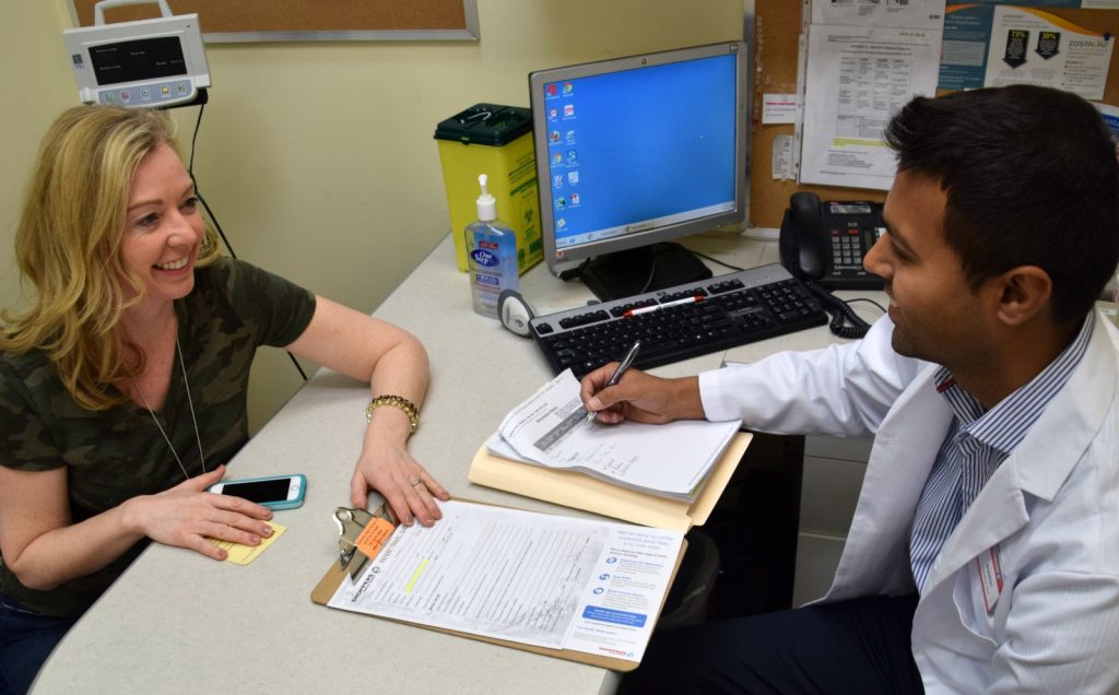 woman meeting with pharmacist