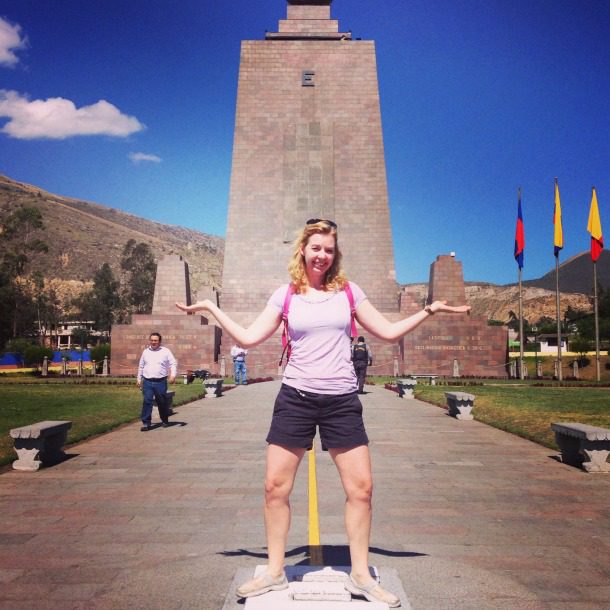 Woman at ecuador equator