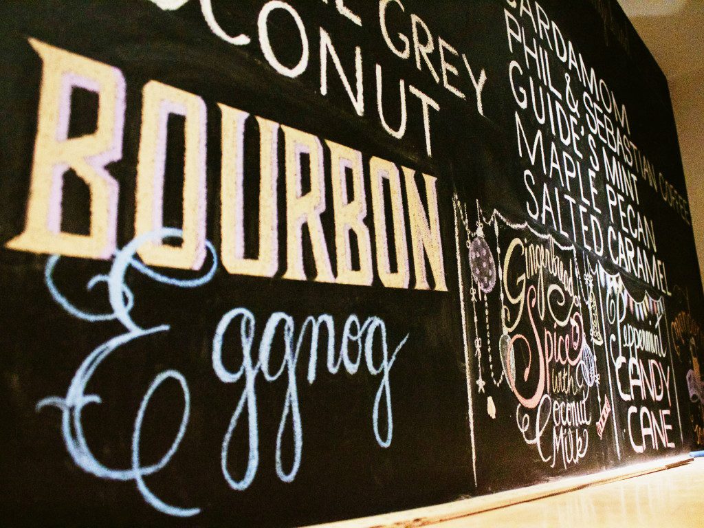 arty dessert blackboard sign