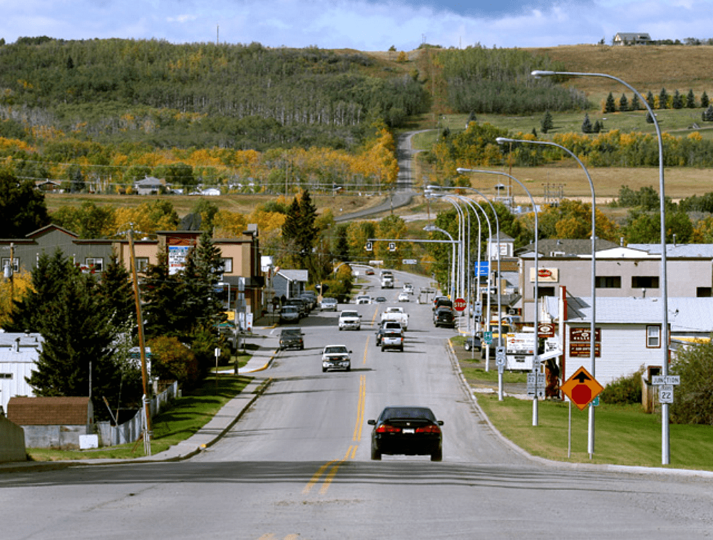 small town in autumn