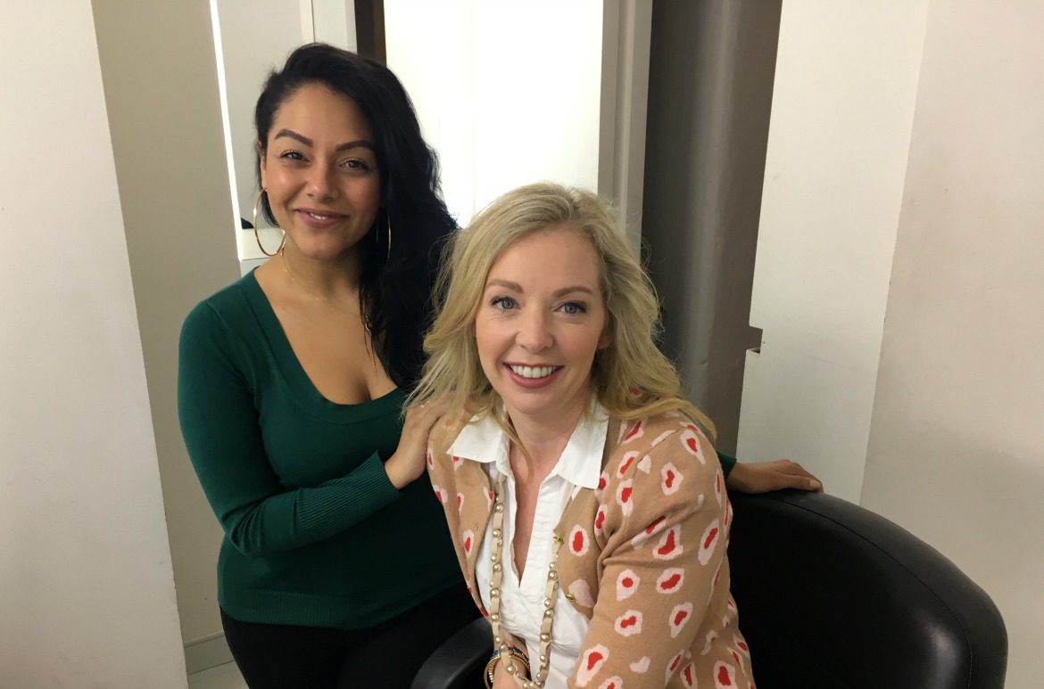 woman and make up artist