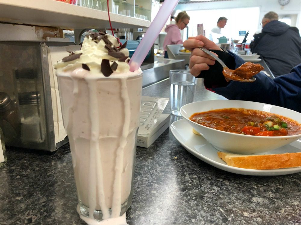 milkshake at a diner
