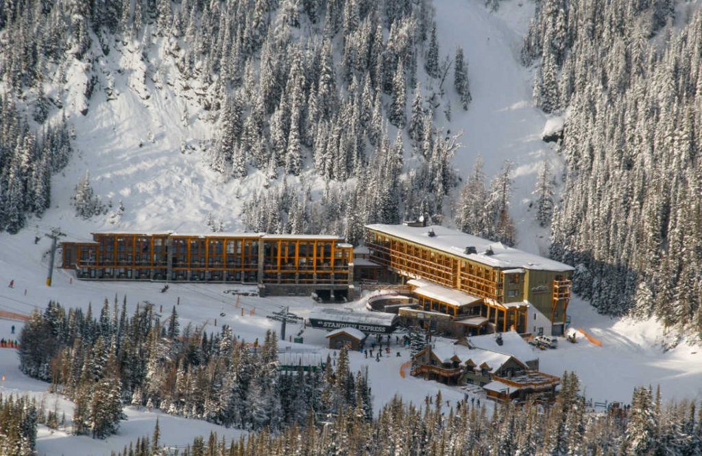 Aerial view Sunshine Mountain Lodge