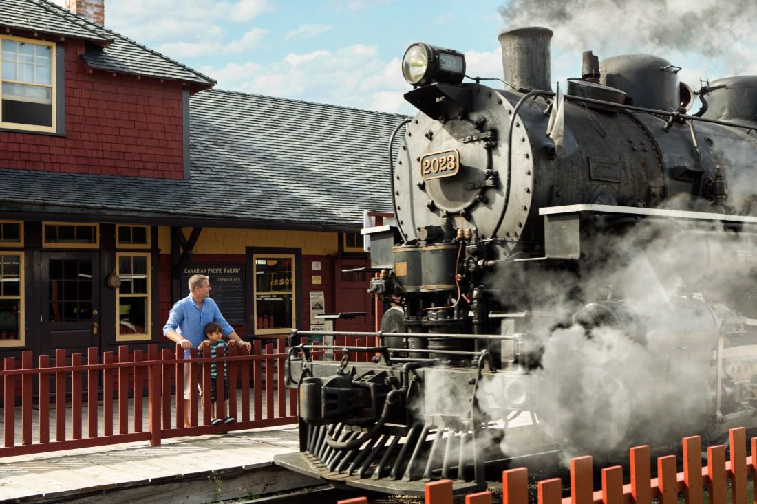 old fashioned steam train