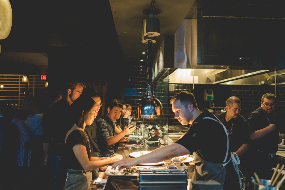 Sitting at the sushi bar in Calgary