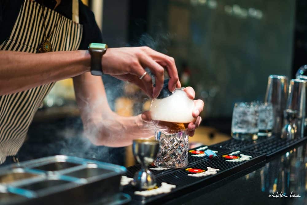 whisky cocktail at sushi Calgary lounge