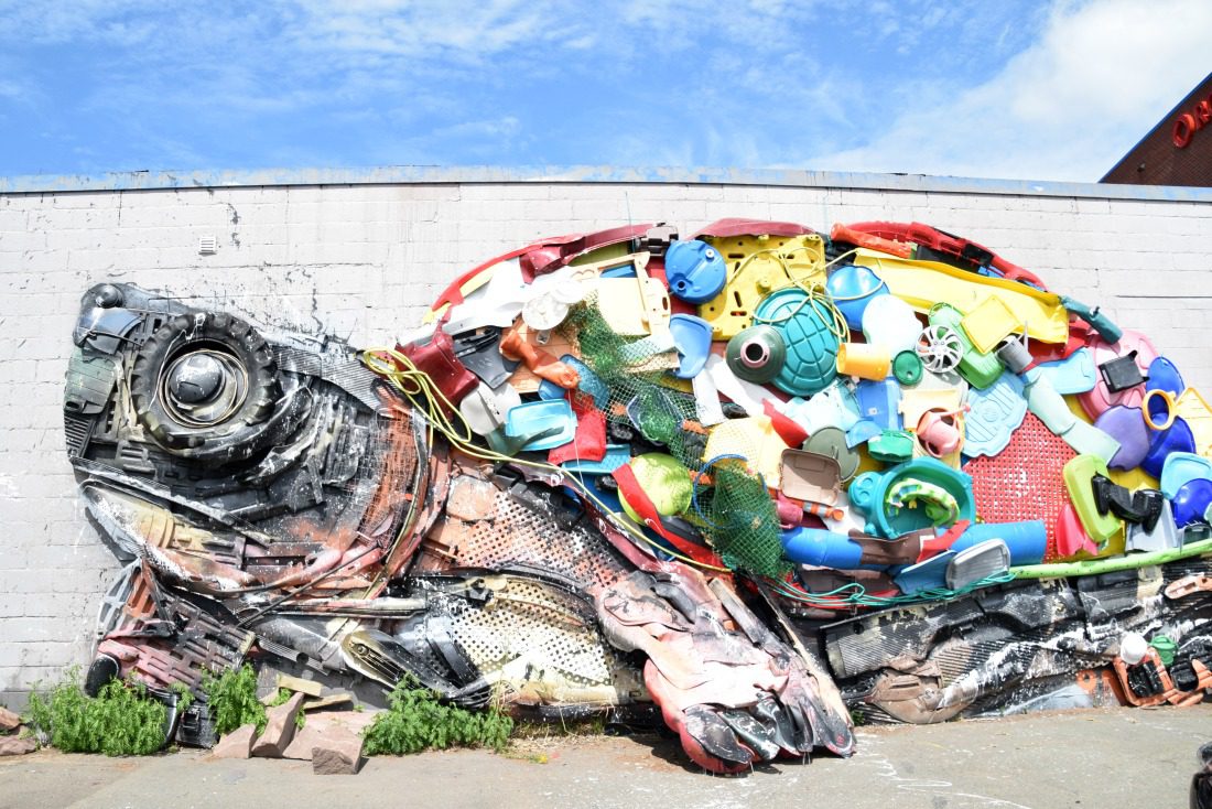 reclaimed sea garbage art