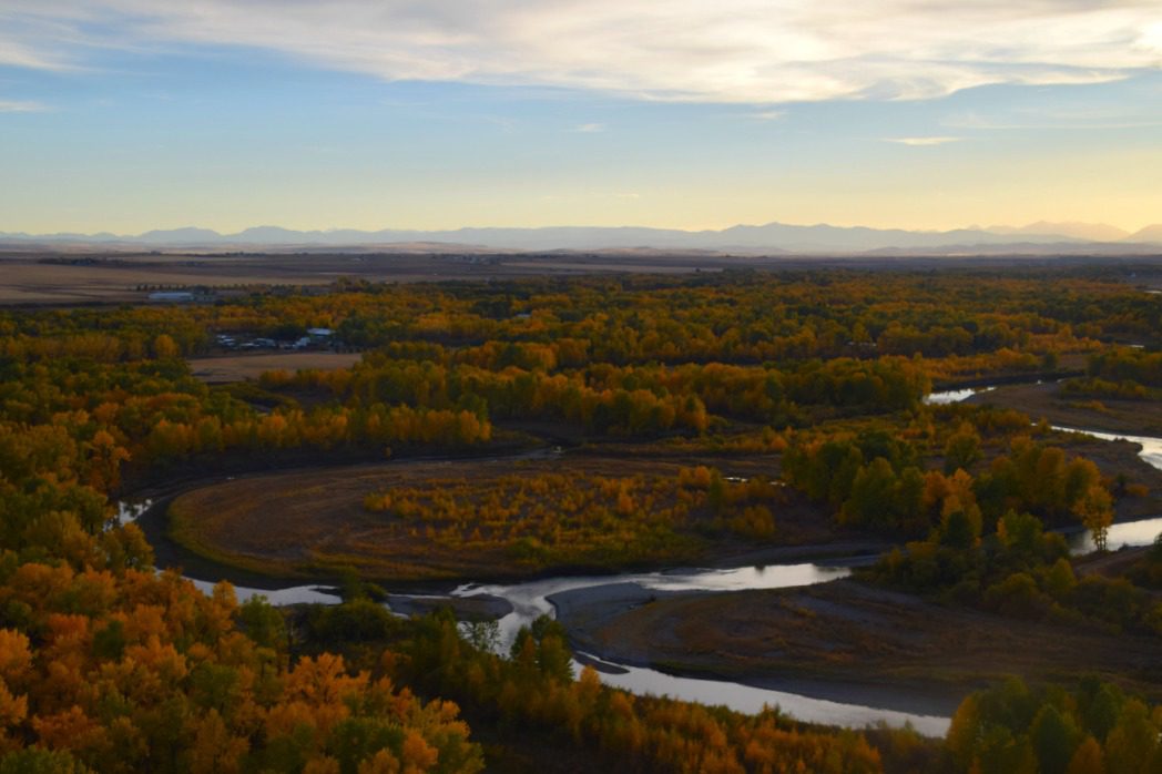 High River Highwood River aerial