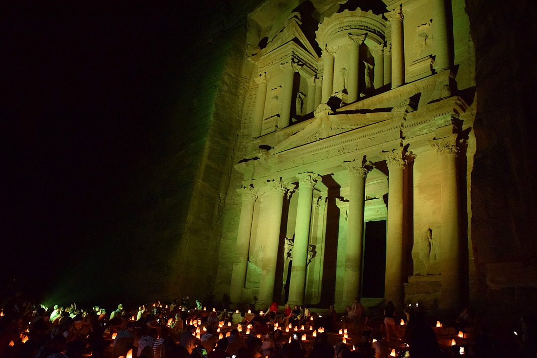 candle lit Petra at night