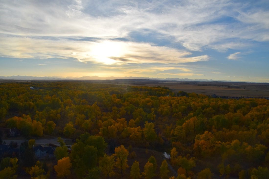 sunset over the prairies