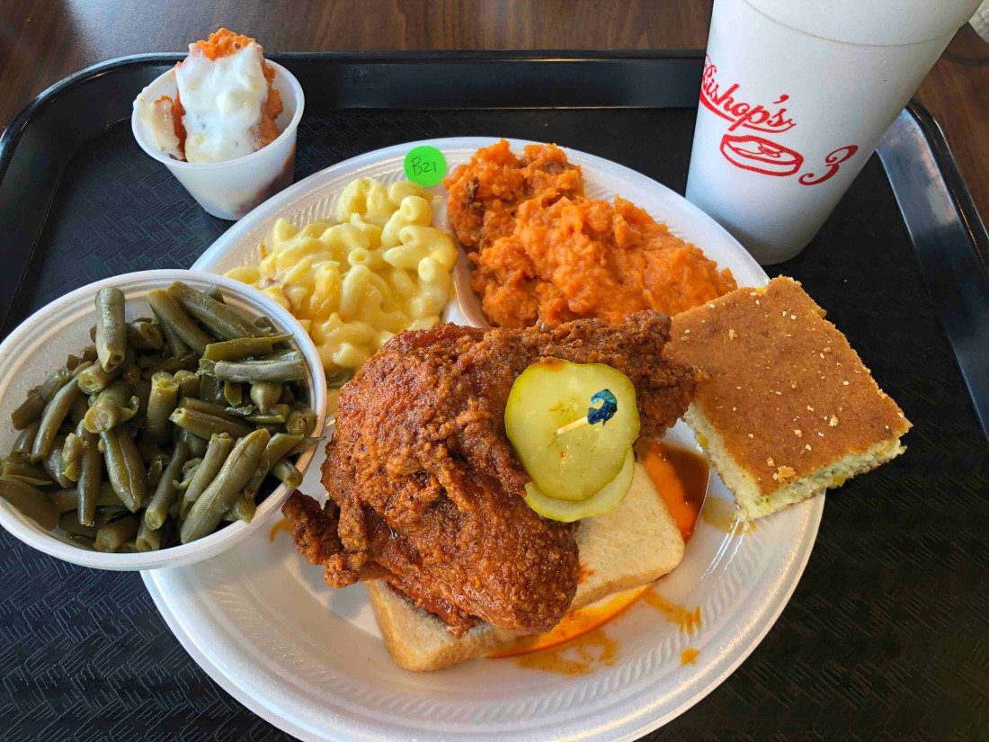 nashville hot chicken with southern sides