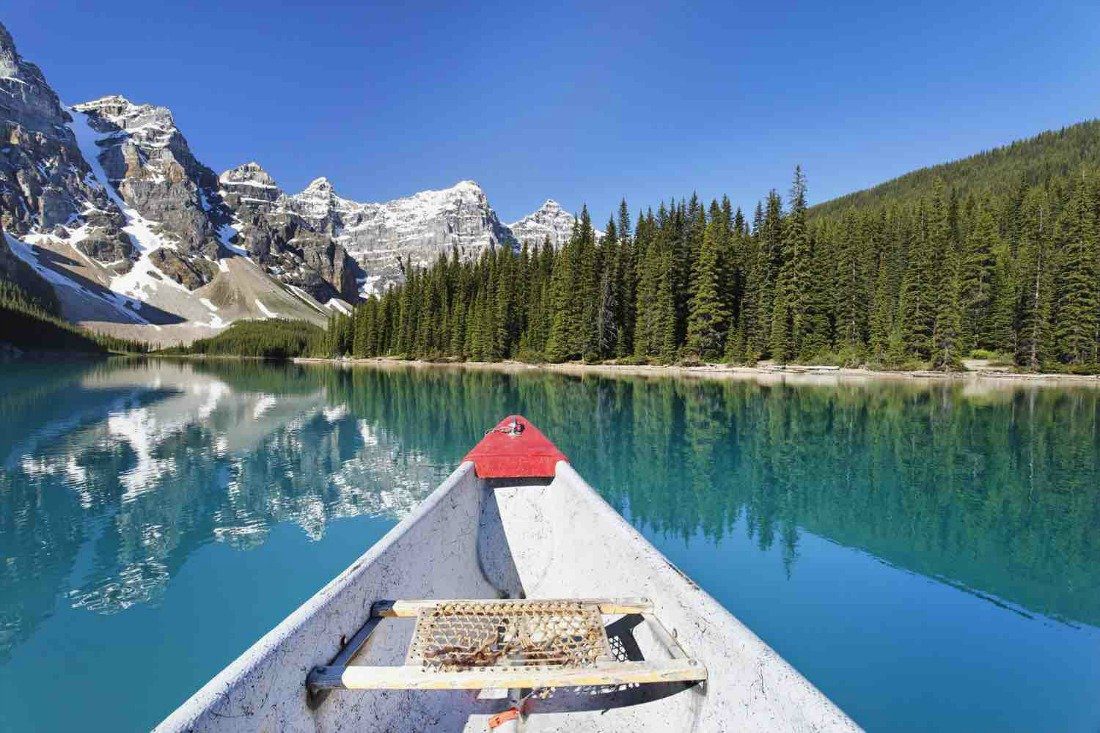 canoeing banff national park