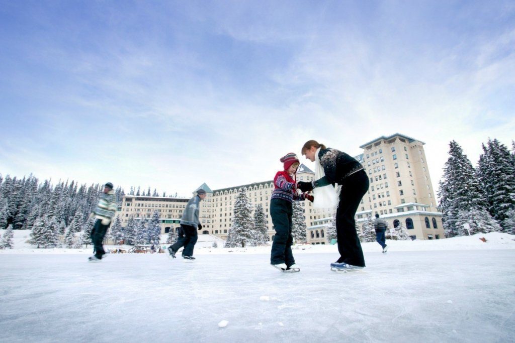 wild ice skating lake louise