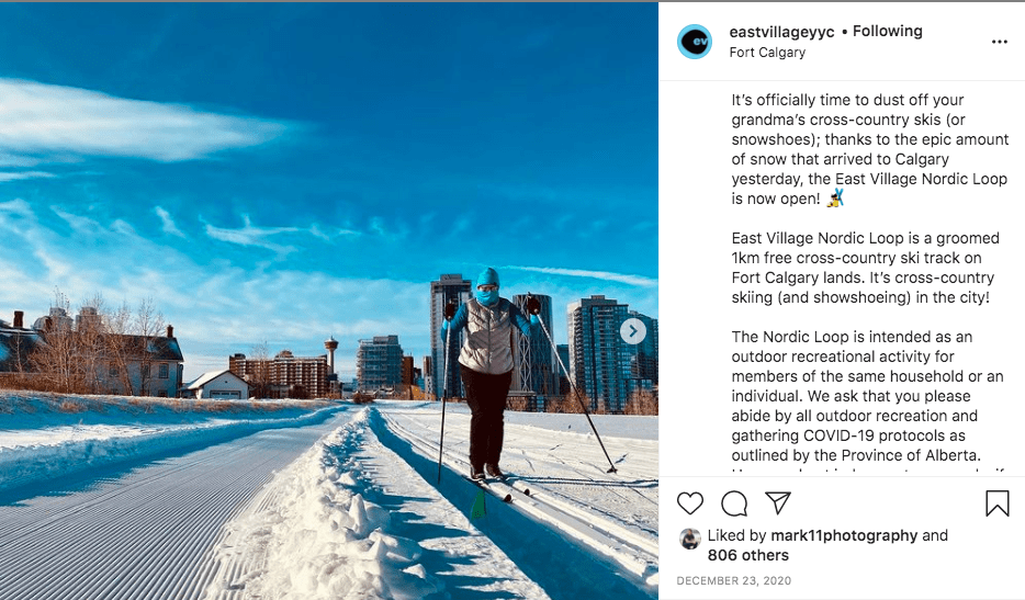 East Village cross country ski trail