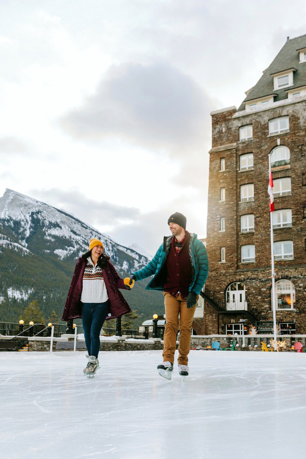 Skating at Banff Springs Hotel
