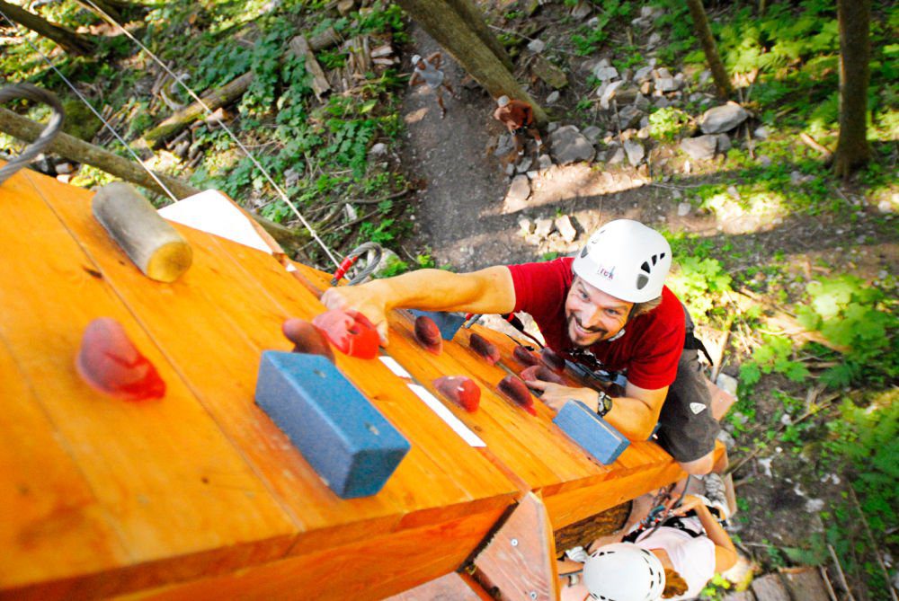 orange climbing wall