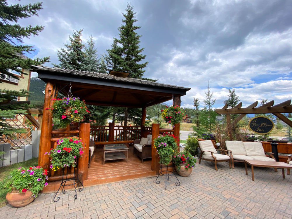 flower filled gazebo