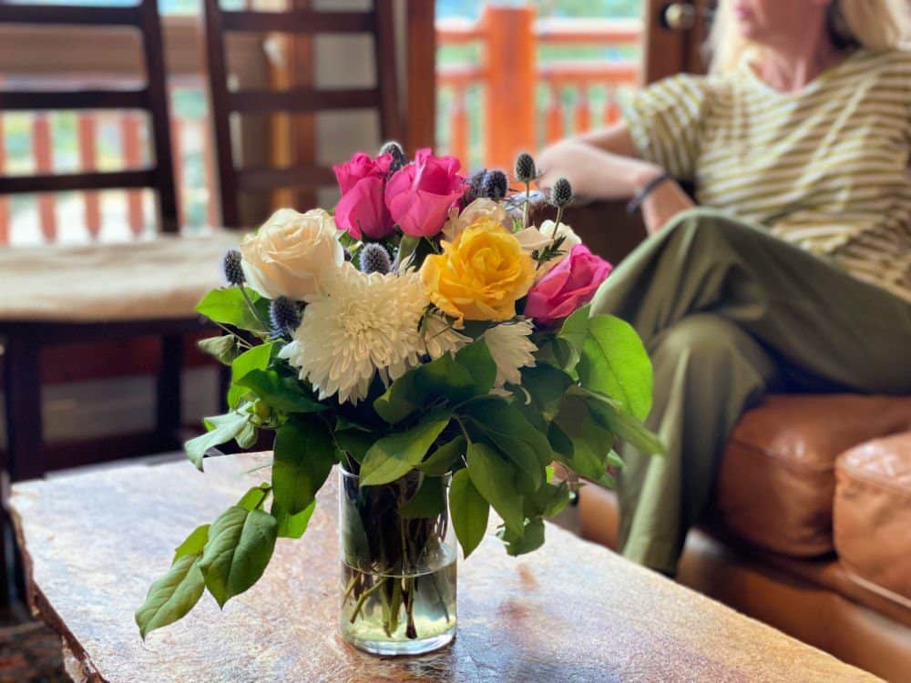 pink and yellow flowers