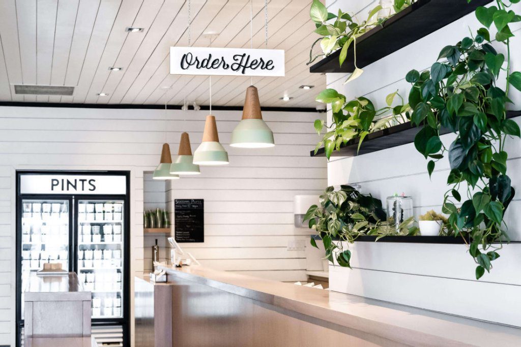 white ice cream shop