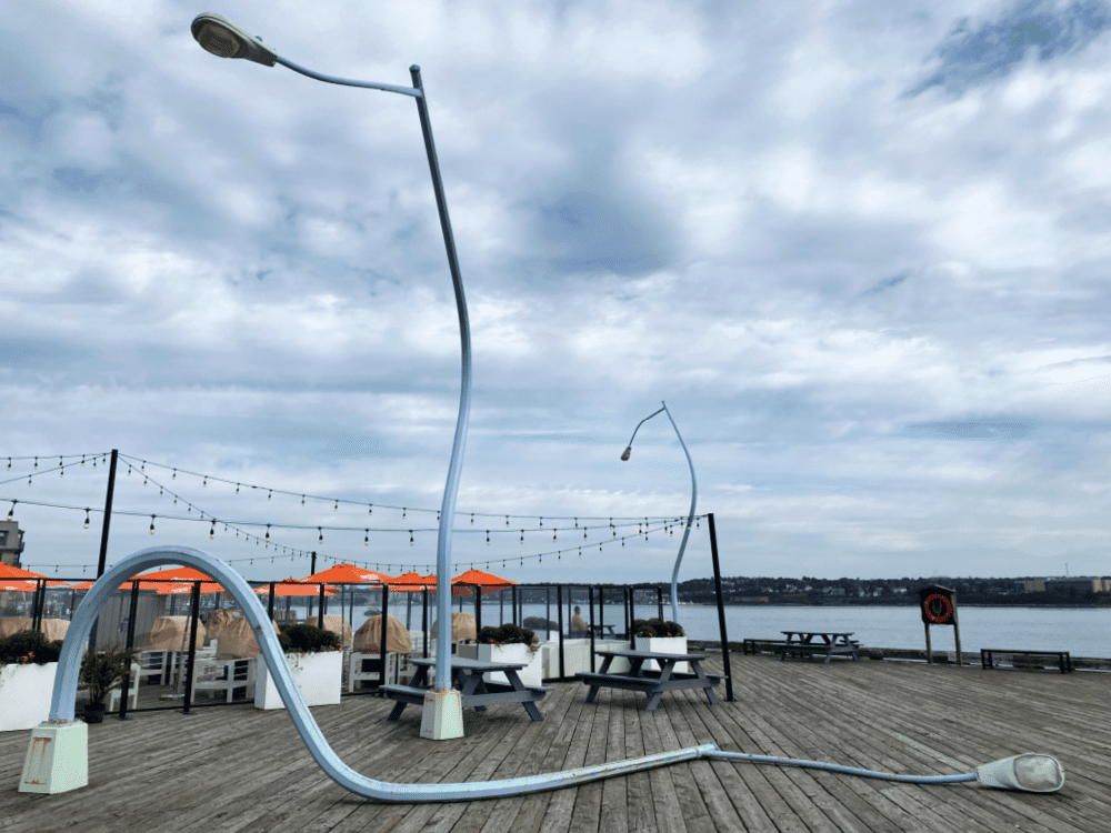 drunken lampposts halifax waterfront